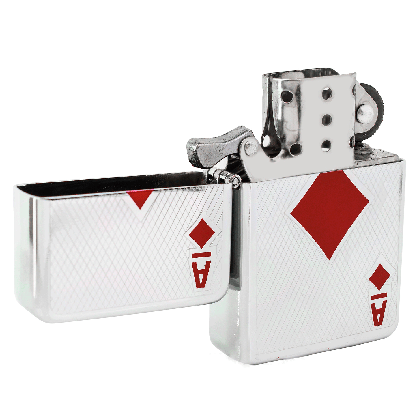 Ace of Heart & Ace of Spade Personalized Photo & Text Engraved Lighter Gift Set – Custom Silver Lighter, perfect for Christmas, Valentine’s Day & special occasions.