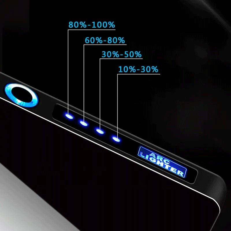 Personalised Plasma Electric Arc Lighter USB Rechargeable with Custom Photo & Text Gift for Christmas , Father's Day,Valentine's Day,Mens (Black & Silver)