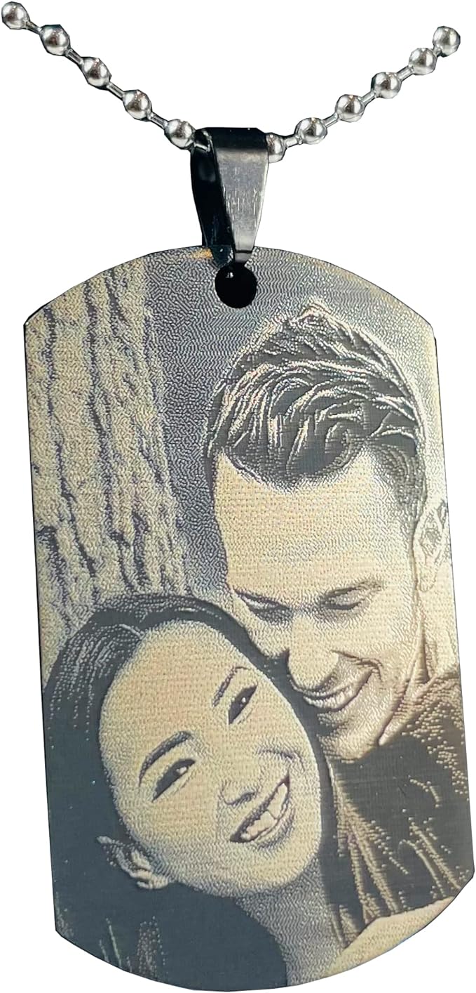 Military Style Personalised Dog Tags-Photo Engraved Necklace