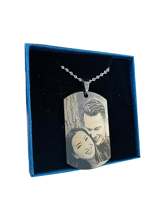 Military Style Personalised Dog Tags-Photo Engraved Necklace - Mandore Designs