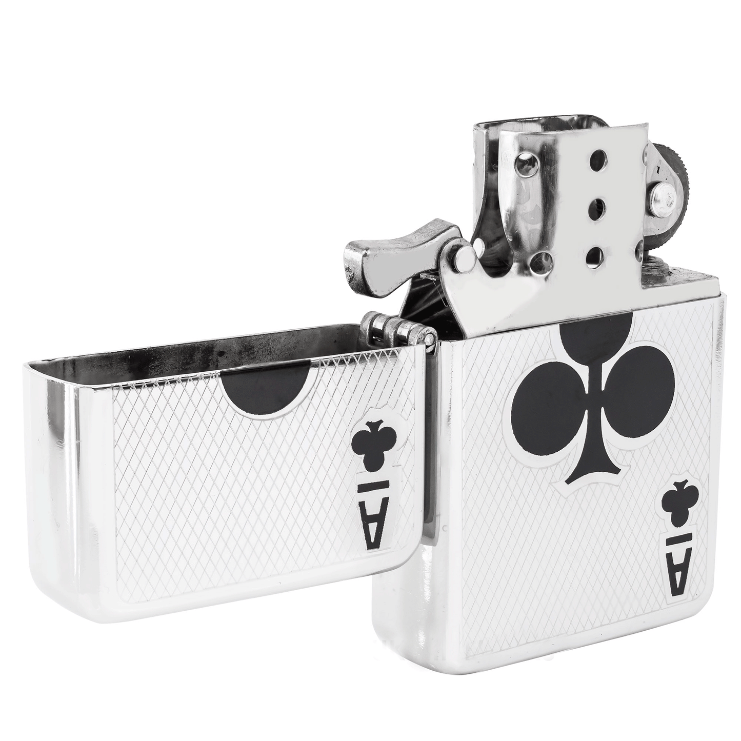 Ace of Heart & Ace of Spade Personalized Photo & Text Engraved Lighter Gift Set – Custom Silver Lighter, perfect for Christmas, Valentine’s Day & special occasions.