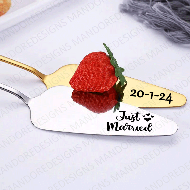 Cake Knife and Server Set - Personalised Wedding Gifts UK for Bride & Groom - Mandore Designs