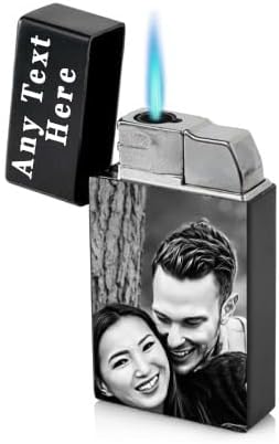 Personalised Flame Lighter Photo & Name - Engraved Gifts Set