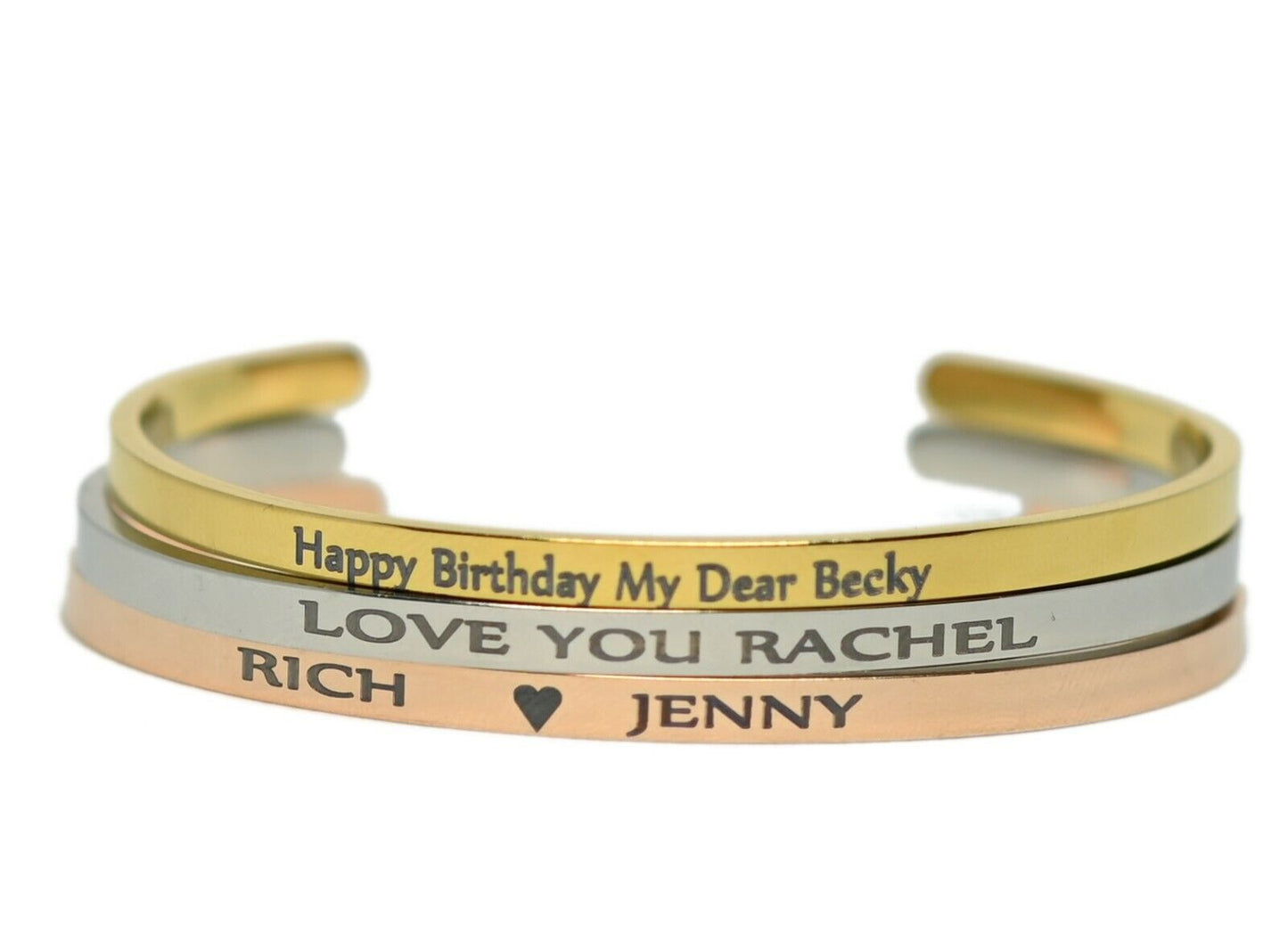 Personalised Cuff Bracelets Bangle - Customised Gift for Her - Mandore Designs