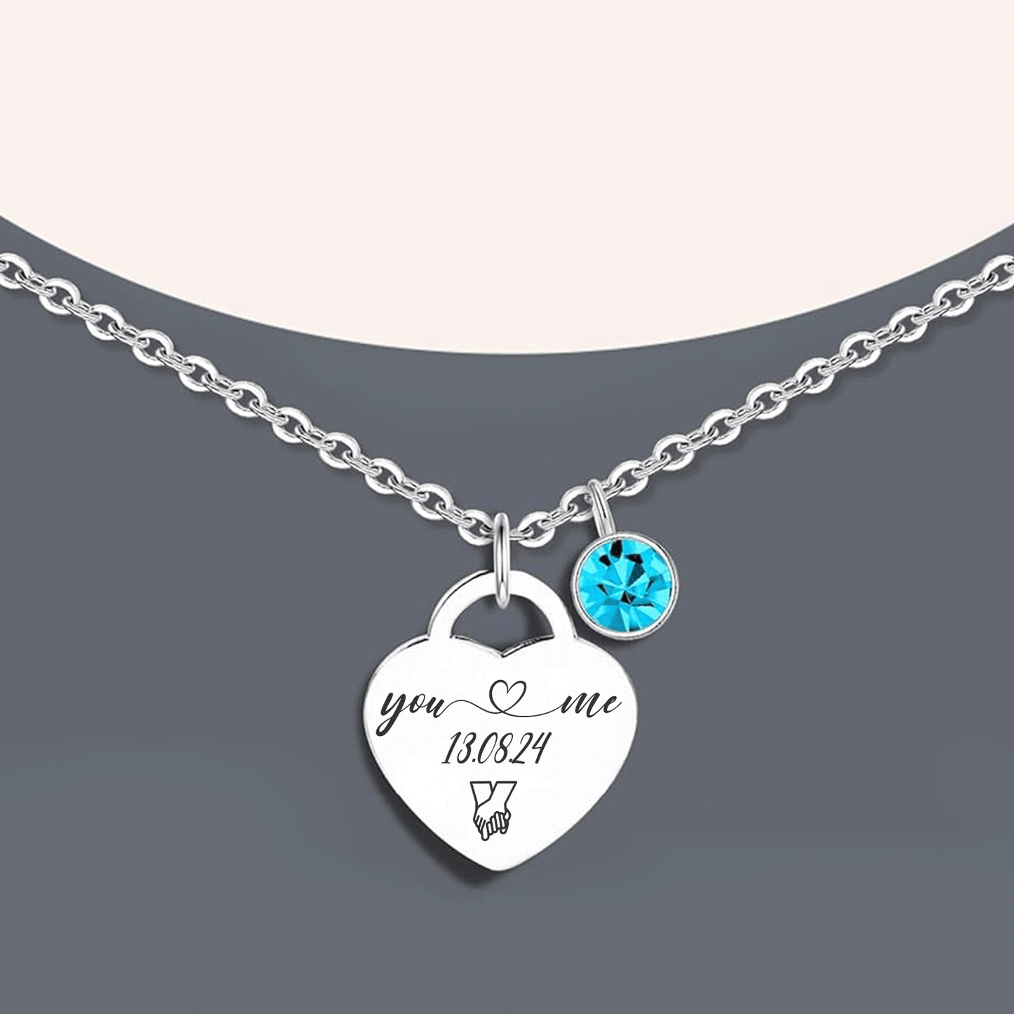 Mandore Designs®Vanetines Day Engraved Personalised Birthstone Heart Necklace for Dog & Cat – Custom Pet Photo & Text Pendant, Perfect Memory Gift for Pet Lovers