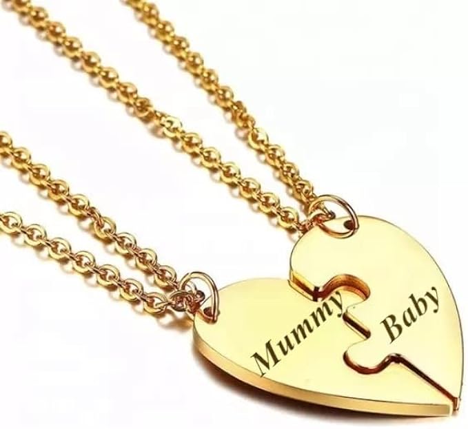 Personalised Split Heart Necklace- Anniversary Gifts for Couples- Mandore Designs