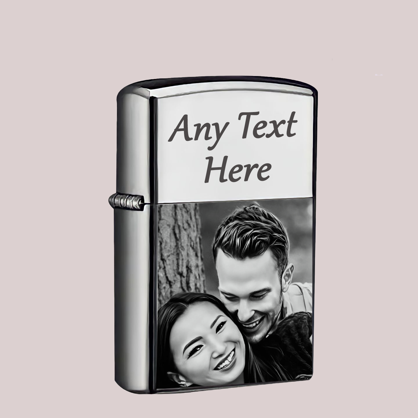 Silver Personalised Lighter with Photo & Name - Engraved Gifts