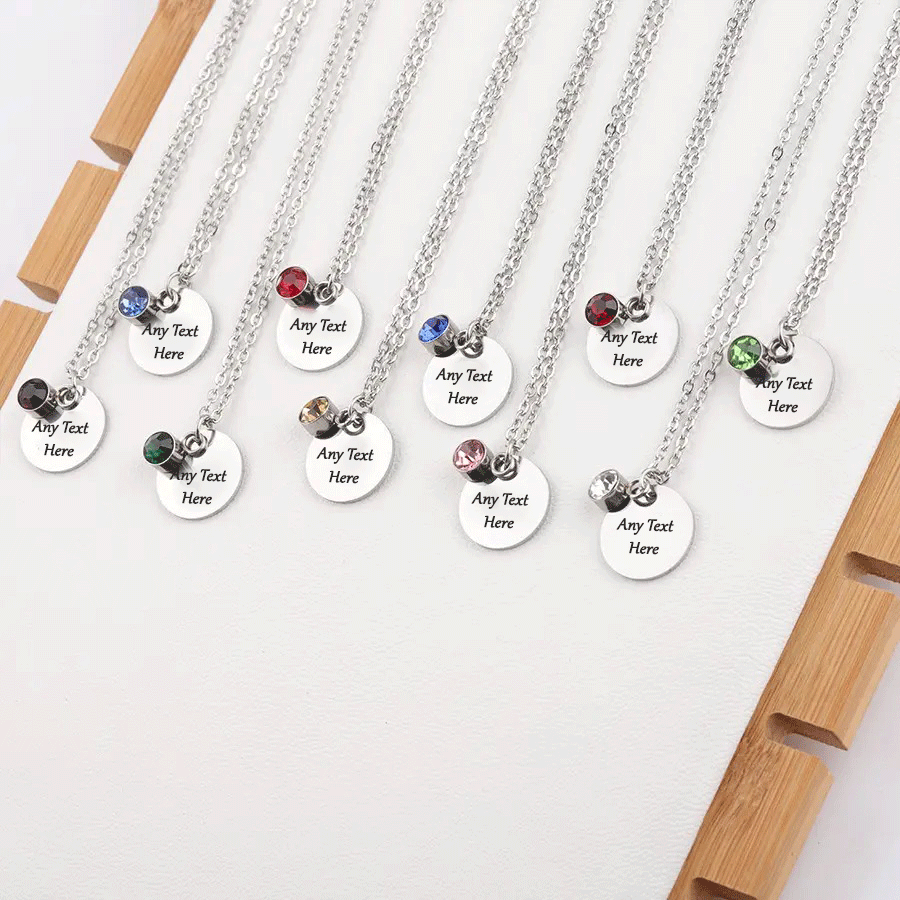 Mandore Designs®Christmas Engraved Personalised Birthstone RoundNecklace for Dog & Cat – Custom Pet Photo & Text Pendant, Perfect Memory Gift for Pet Lovers