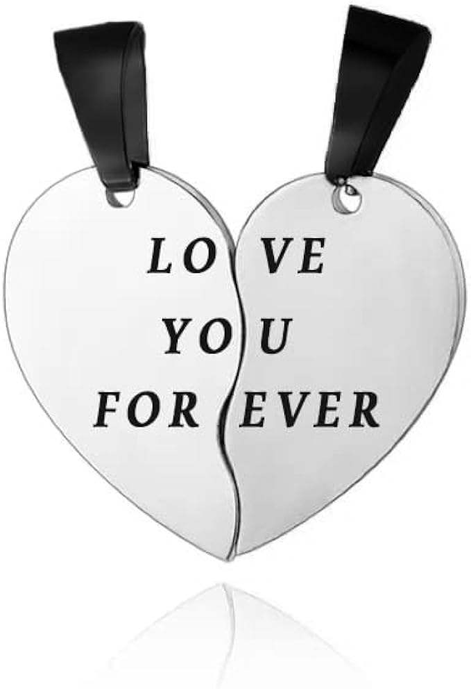 Personalised Photo Split Broken Heart Necklace -Engraved Gifts