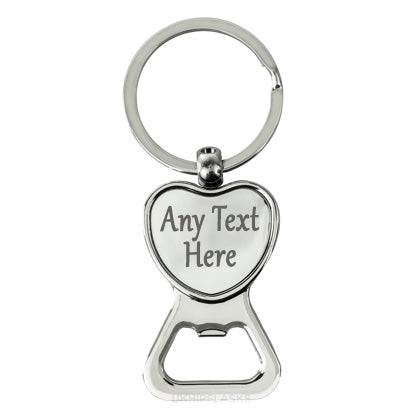 Custom Silver Bottle Opener Keyring with Text