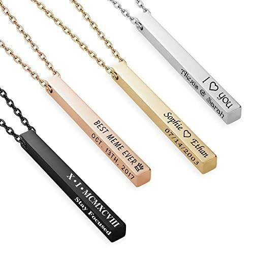 Gold Bar Necklace Uk with Four Colour