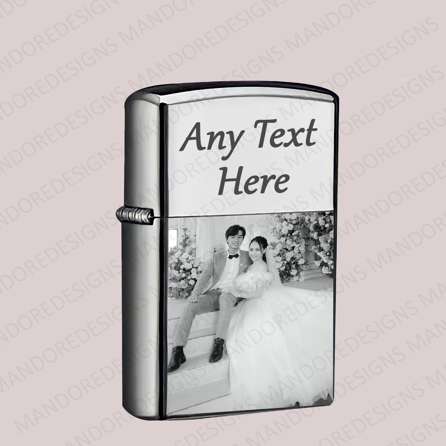 Silver Personalised Lighter with Photo & Name - Engraved Gifts