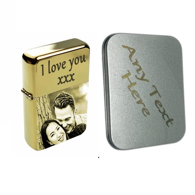 Personalised Flame Lighter with Tin Gift Box