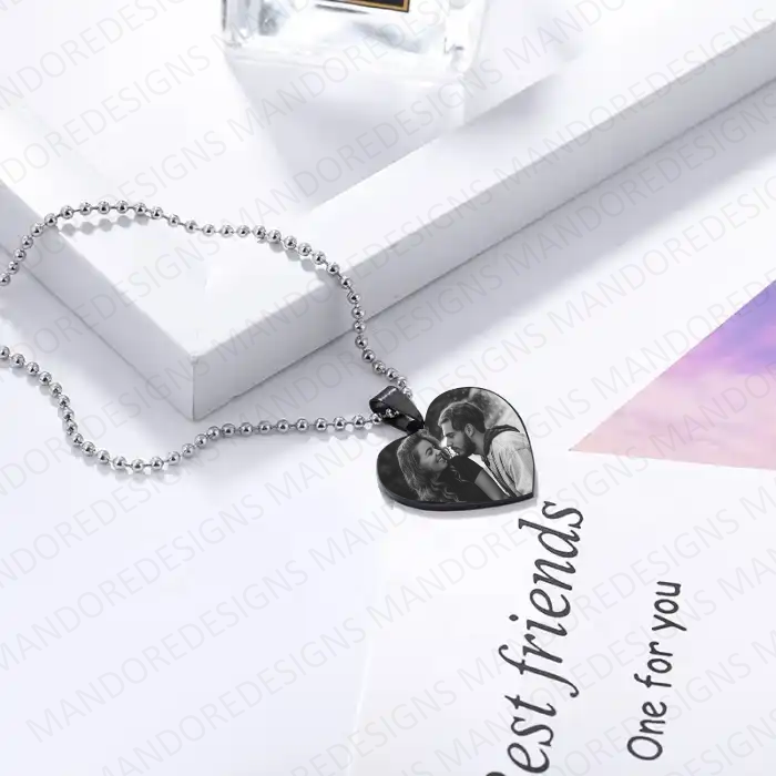 Personalised Heart Necklace Silver colour with variant