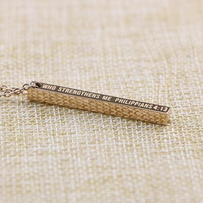 Personalised Vertical Bar Necklace With Name