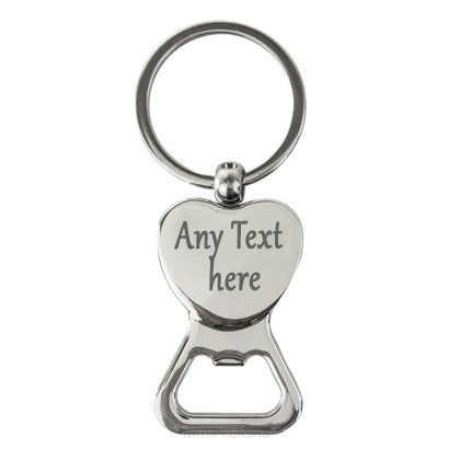 Silver Key bottle opener personalised with Text