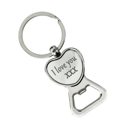 Silver Keyring Bottle Opener with Custom Text