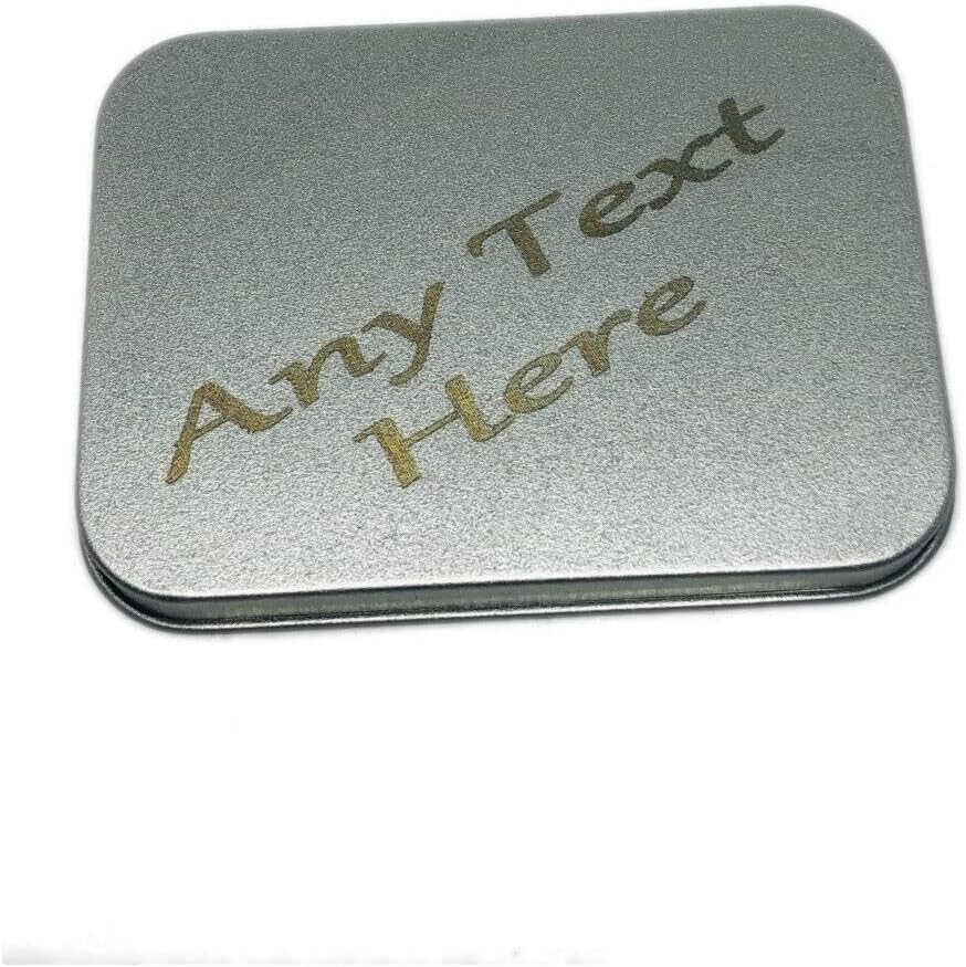 Silver Tin box for custom lighter with text