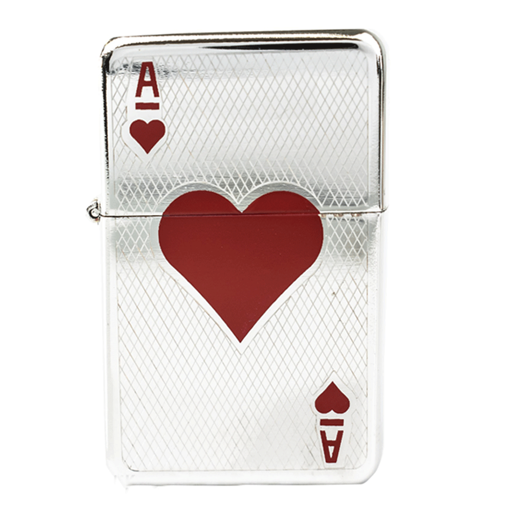 Ace of Heart & Ace of Spade Personalized Photo & Text Engraved Lighter Gift Set – Custom Silver Lighter, perfect for Christmas, Valentine’s Day & special occasions.