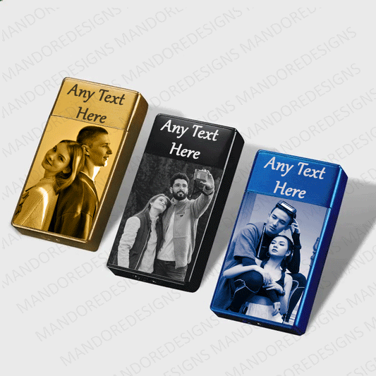 Personalised Photo & Name Engraved Flame Lighter Gift Set