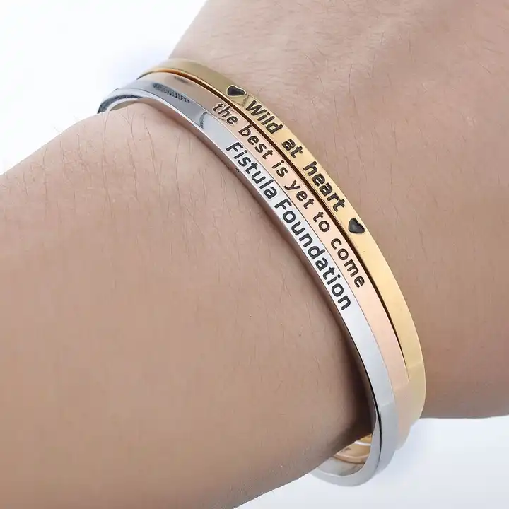 Personalised Cuff Bracelets Bangle - Customised Gift for Her - Mandore Designs