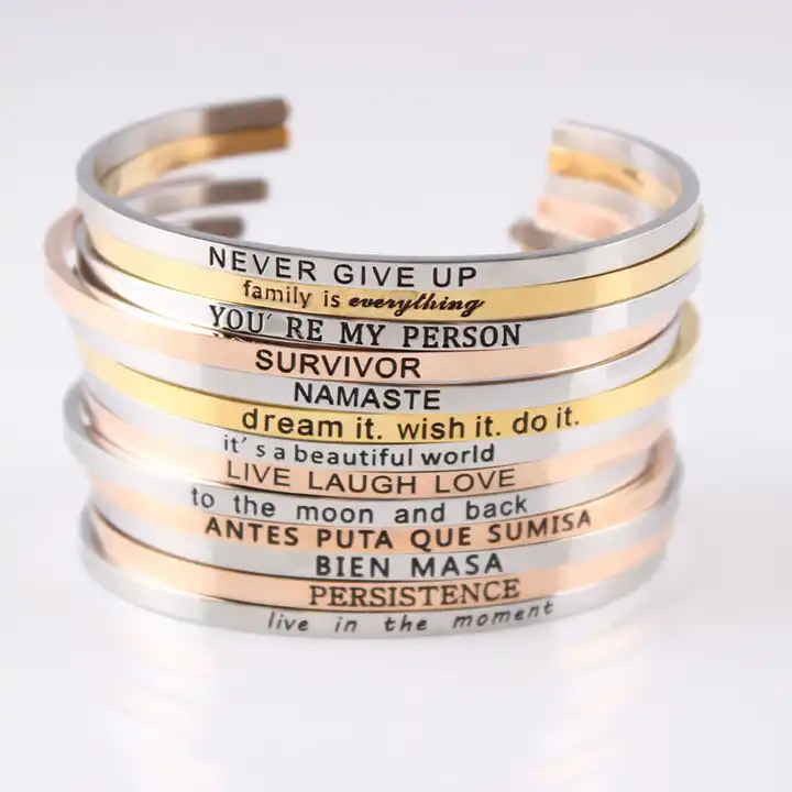 Personalised Cuff Bracelets Bangle - Customised Gift for Her - Mandore Designs