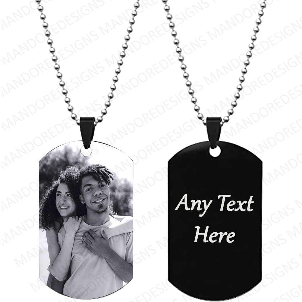 Military Style Personalised Dog Tags-Photo Engraved Necklace