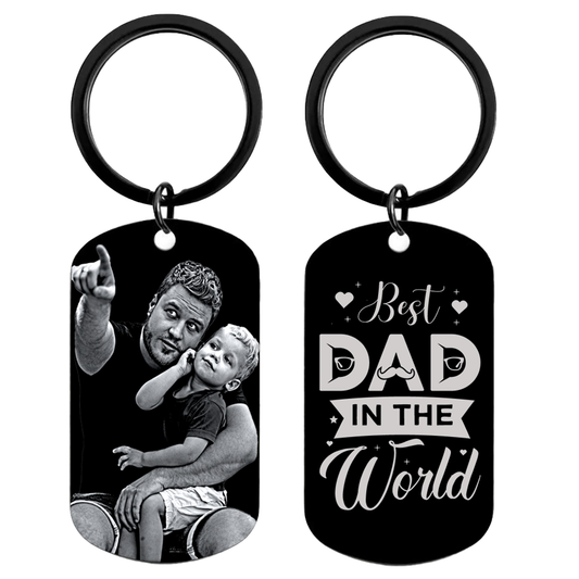 Mandore Designs Christmas Engraved Photo Keyring – Perfect for Christmas, Father's Day, Birthday Gifts for Men,  Wedding Anniversary, or picture  keyring from Daughter/Son.