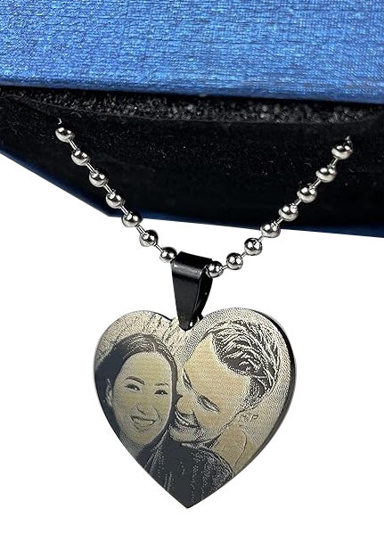 pendant heart necklace with photo