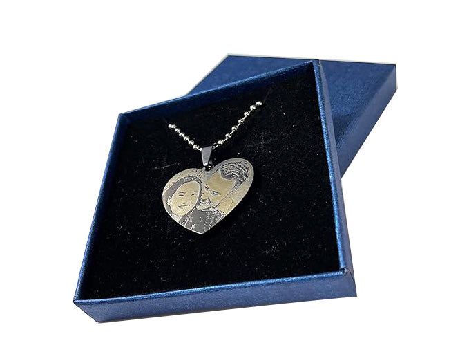 photo engraved necklace uk with branded git box