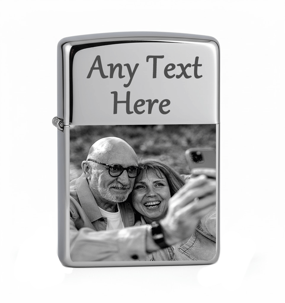 Ace of Heart & Ace of Spade Personalized Photo & Text Engraved Lighter Gift Set – Custom Silver Lighter, perfect for Christmas, Valentine’s Day & special occasions.